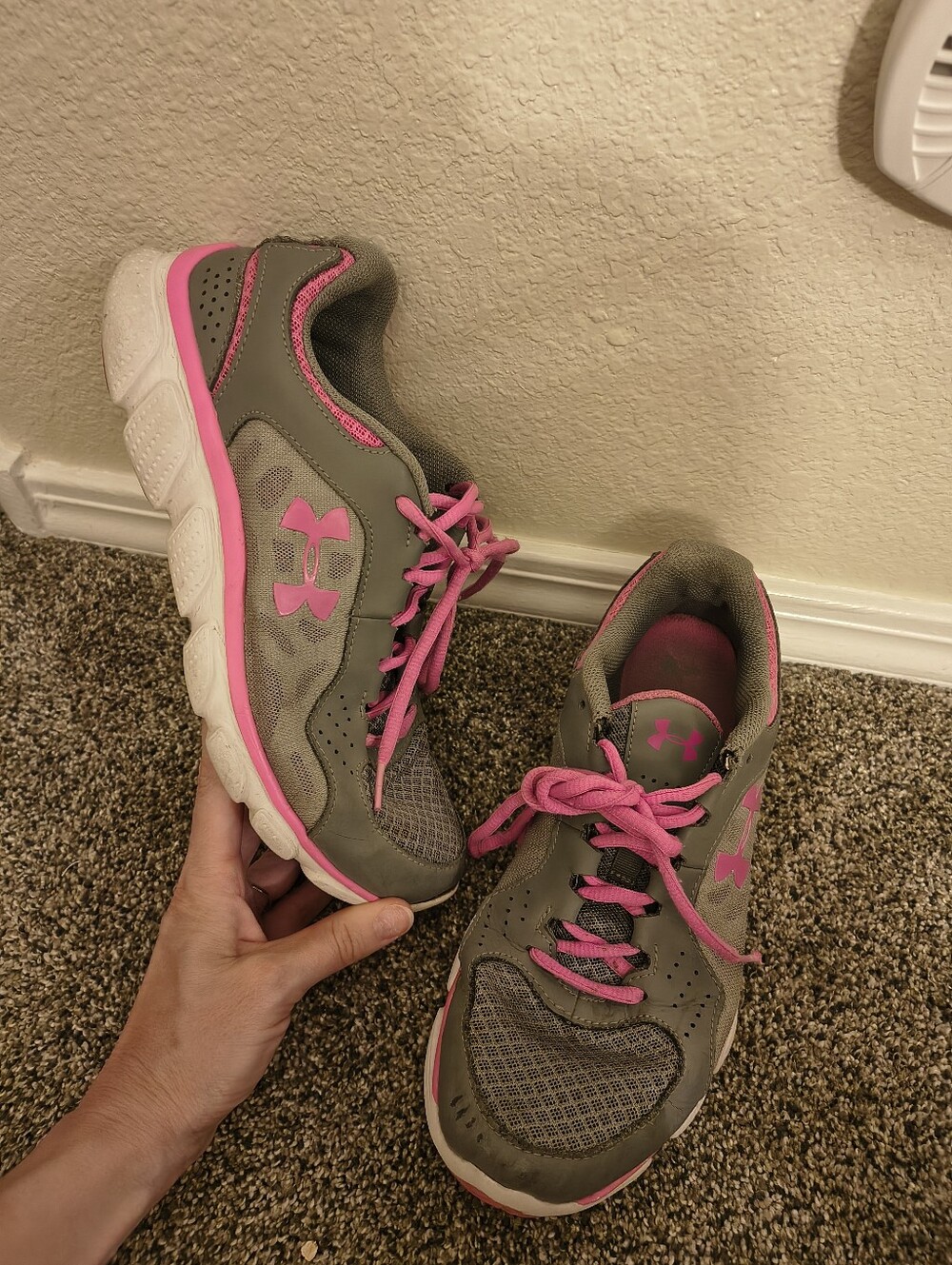 Under Armour Gray and Pink Women's Training Sneakers Size 9